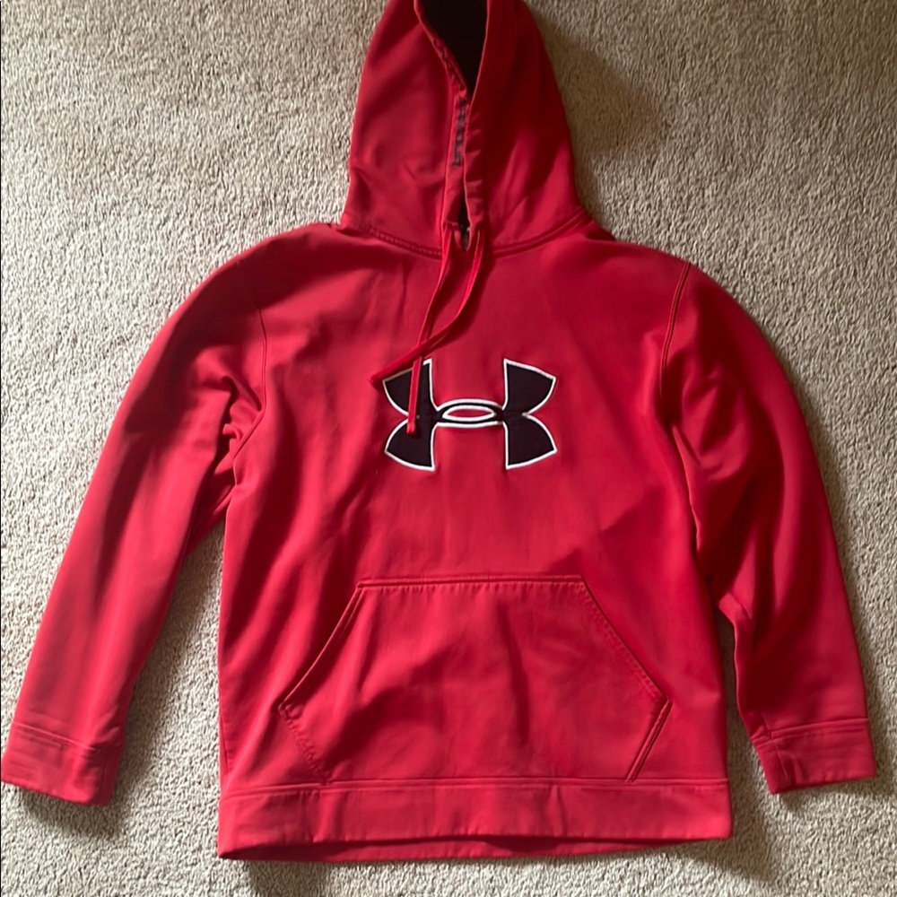 Under Armour Red Hoodie with Black Logo